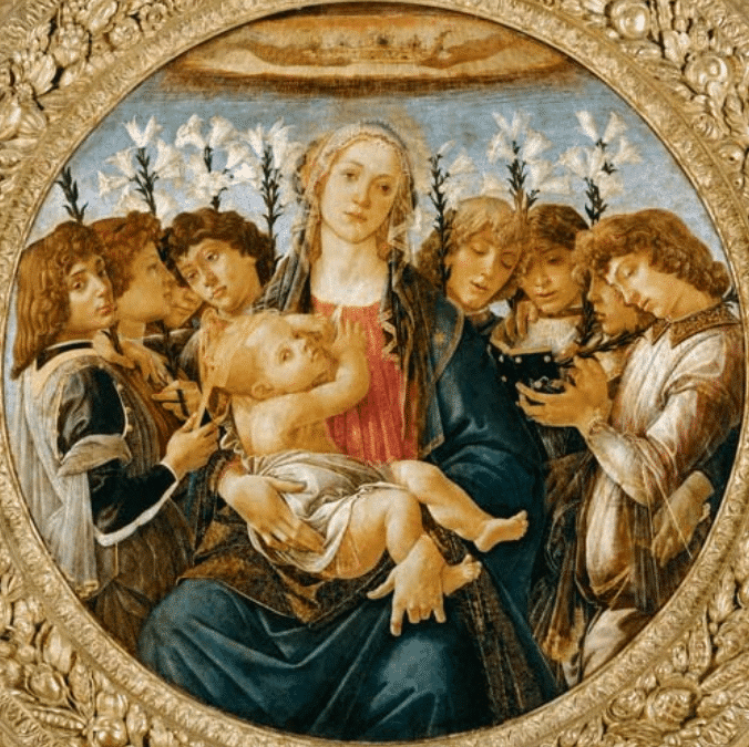 María con el niño y el canto de los ángeles – Sandro Botticelli Sandro Botticelli 70x70