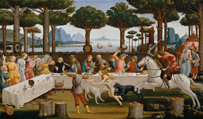 El banquete de Nastagio degli Onesti – Sandro Botticelli Sandro Botticelli 120x70