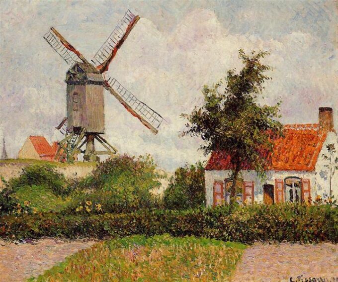 Molino de viento en Knocke – Camille Pissarro Camille Pissarro 85x75