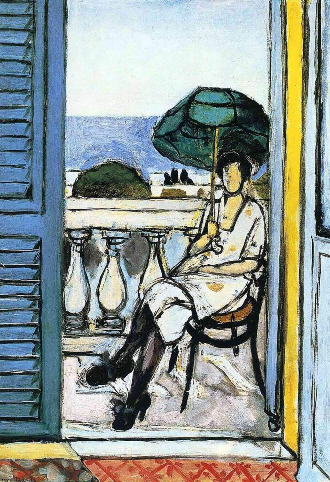 Mujeres con un parasol verde en un balcón – Matisse Henri Matisse 70x105