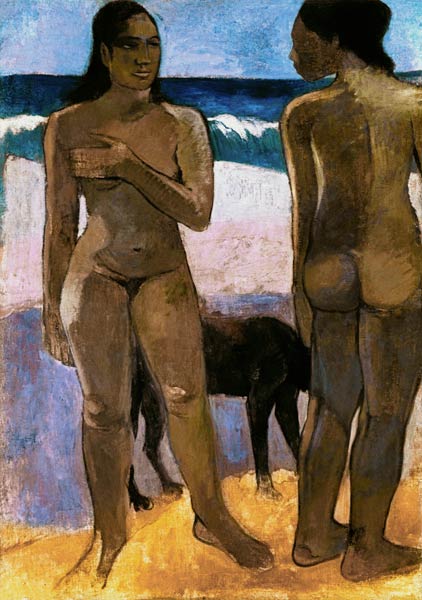 Dos mujeres tahitianas en la playa – Paul Gauguin Paul Gauguin 70x105