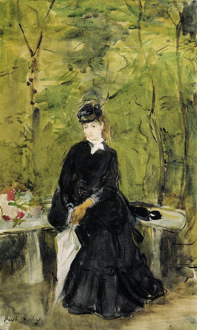 Joven dama sentada en un banco – Berthe Morisot Berthe Morisot