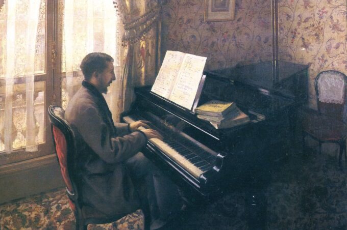 Joven hombre tocando el piano – Caillebotte Gustave Caillebotte 105x70