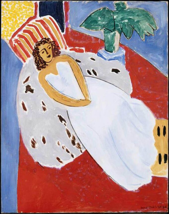 Joven mujer sobre fondo blanco y rojo – Matisse Henri Matisse 70x85