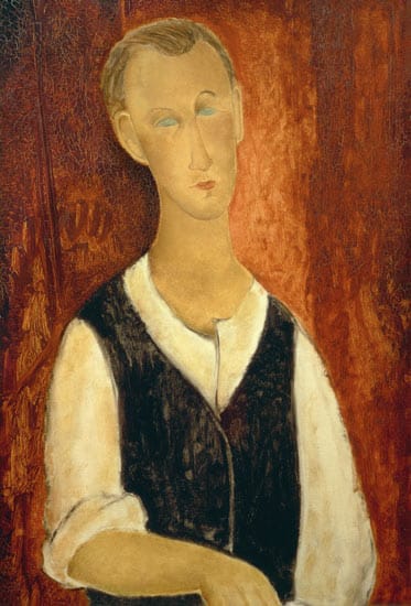 Joven hombre con chaleco negro – Amedeo Modigliani Amedeo Modigliani